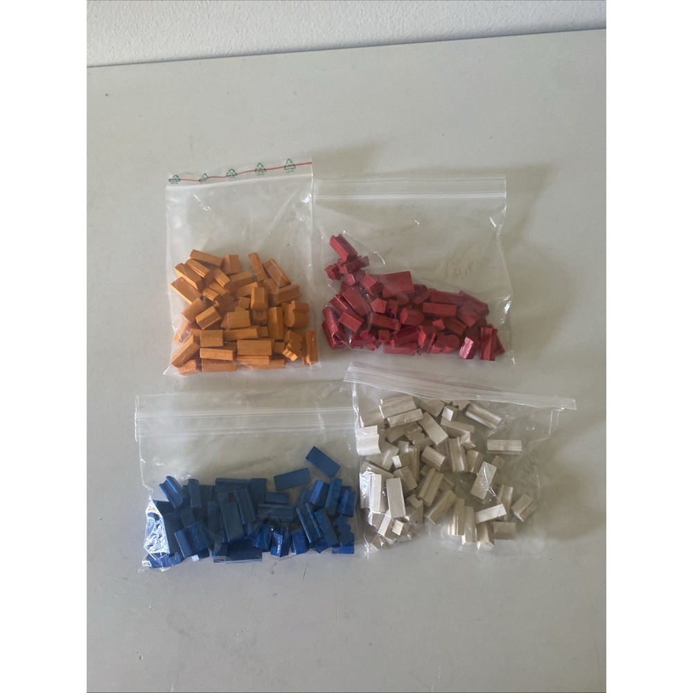 Settlers of Catan Replacement Pieces Cities  Roads Red Orange Blue White